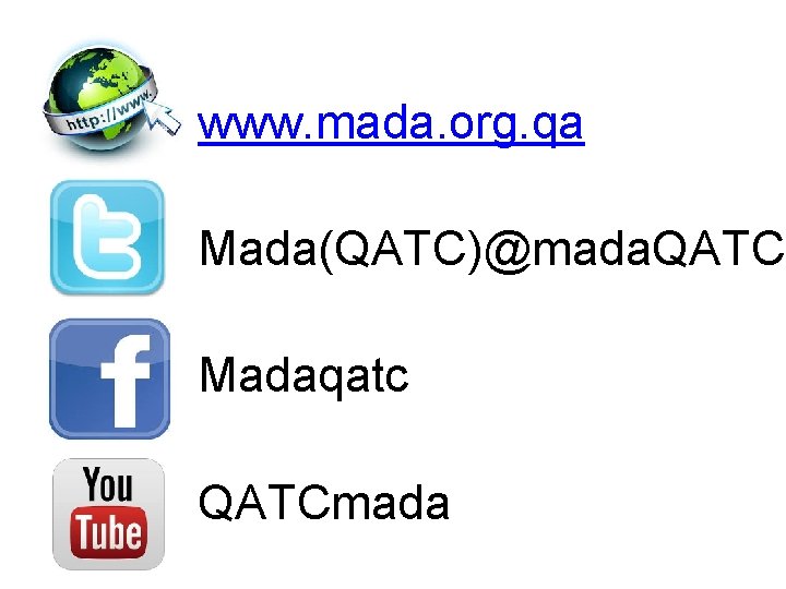 www. mada. org. qa Mada(QATC)@mada. QATC Madaqatc QATCmada 
