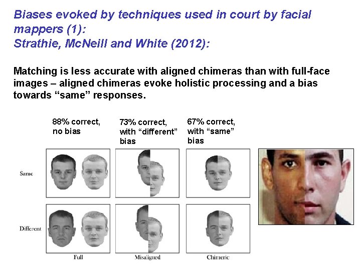 Biases evoked by techniques used in court by facial mappers (1): Strathie, Mc. Neill