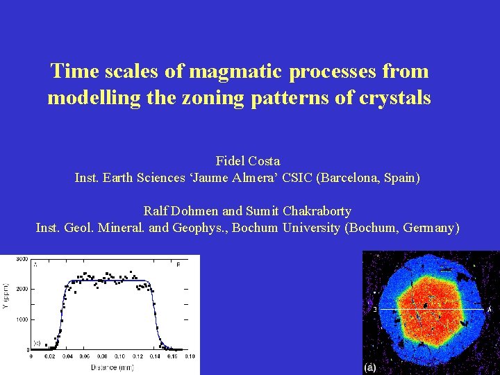 Time scales of magmatic processes from modelling the zoning patterns of crystals Fidel Costa