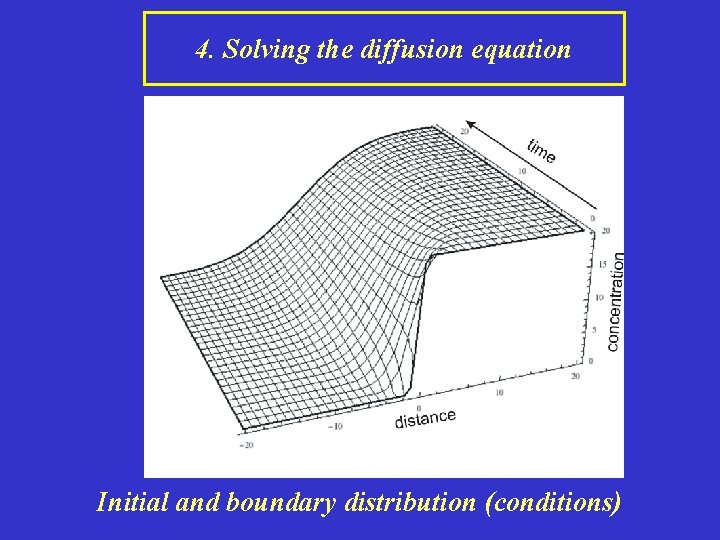 4. Solving the diffusion equation Initial and boundary distribution (conditions) 