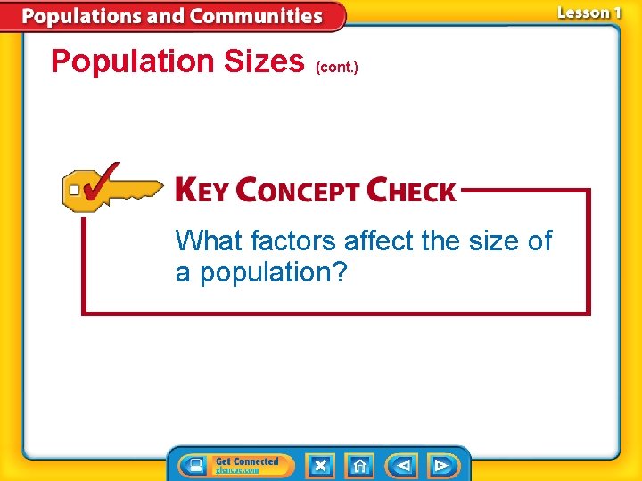 Population Sizes (cont. ) What factors affect the size of a population? 