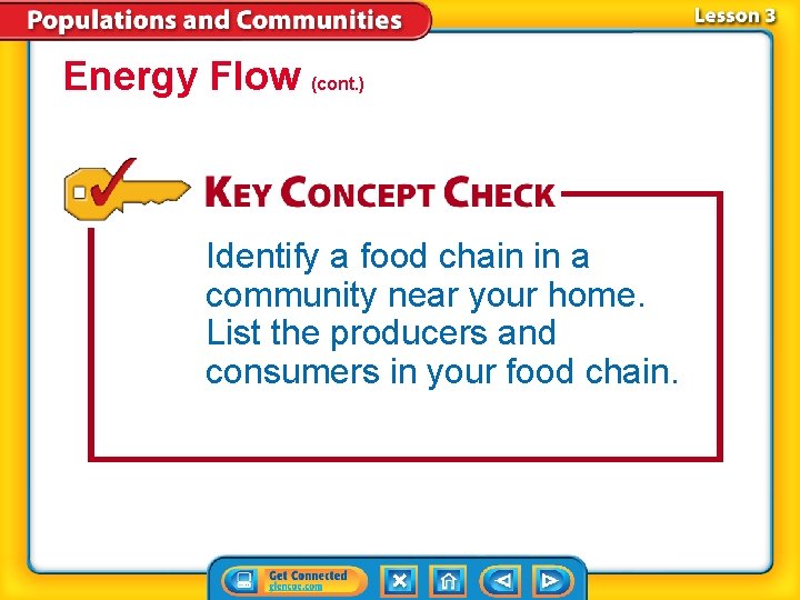 Energy Flow (cont. ) Identify a food chain in a community near your home.