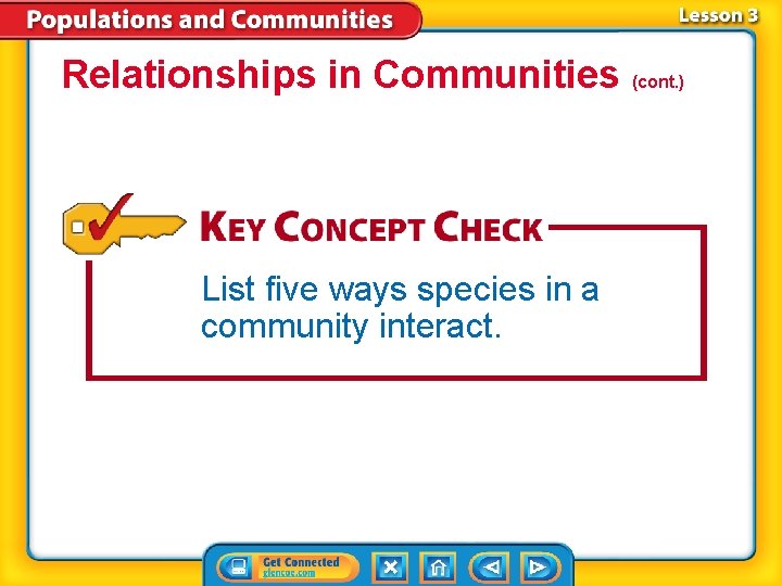 Relationships in Communities (cont. ) List five ways species in a community interact. 