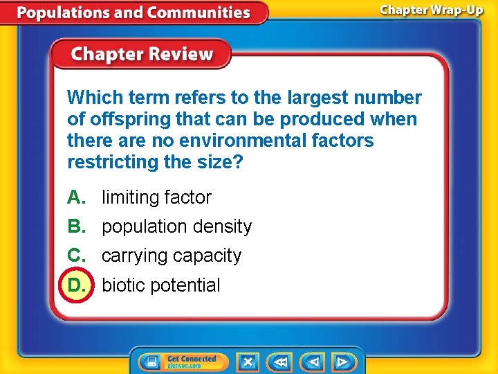 Which term refers to the largest number of offspring that can be produced when