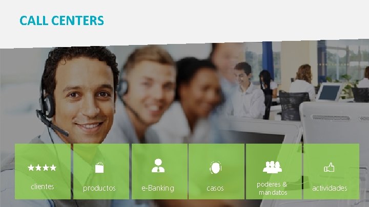 CALL CENTERS clientes productos e-Banking casos poderes & mandatos actividades 