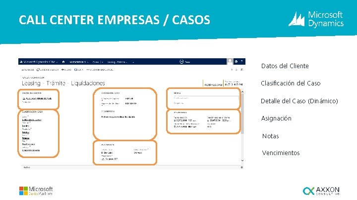 CALL CENTER EMPRESAS / CASOS Datos del Cliente Clasificación del Caso Detalle del Caso