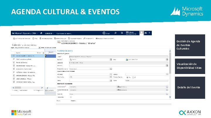 AGENDA CULTURAL & EVENTOS Gestión de Agenda de Eventos Culturales Visualización de Disponibilidad Sitios