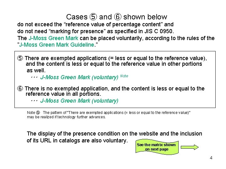 Cases ⑤ and ⑥ shown below do not exceed the “reference value of percentage