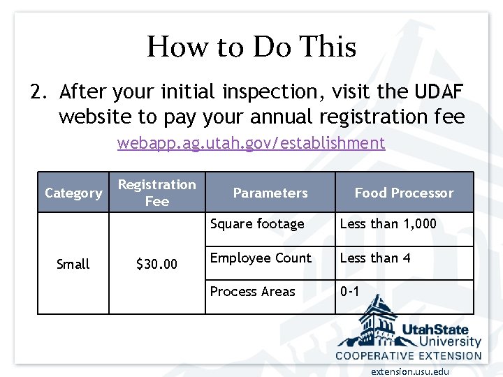 How to Do This 2. After your initial inspection, visit the UDAF website to