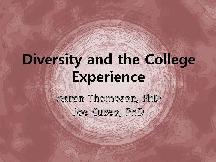 Diversity and the College Experience 