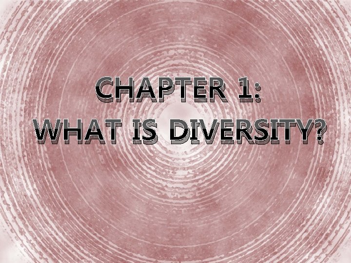 CHAPTER 1: WHAT IS DIVERSITY? 