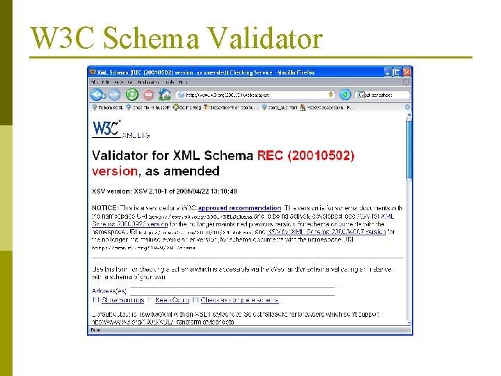 W 3 C Schema Validator 