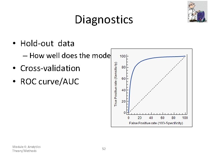Diagnostics • Hold-out data – How well does the model classify new instances? • Diagnostics • Hold-out data – How well does the model classify new instances? •