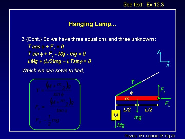See text: Ex. 12. 3 Hanging Lamp. . . 3 (Cont. ) So we