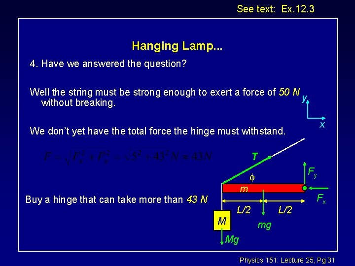 See text: Ex. 12. 3 Hanging Lamp. . . 4. Have we answered the