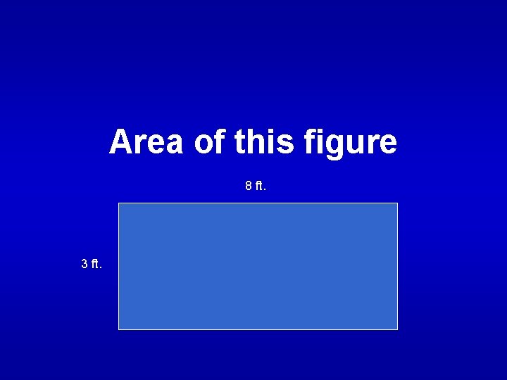 Area of this figure 8 ft. 3 ft. 