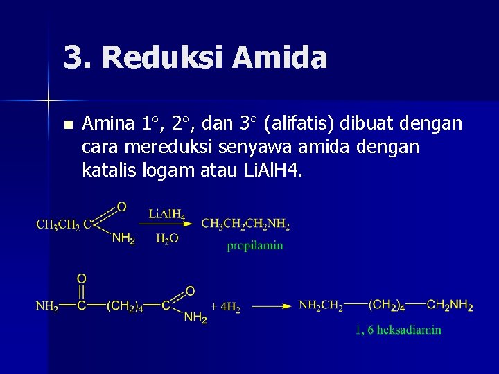 3. Reduksi Amida n Amina 1 , 2 , dan 3 (alifatis) dibuat dengan