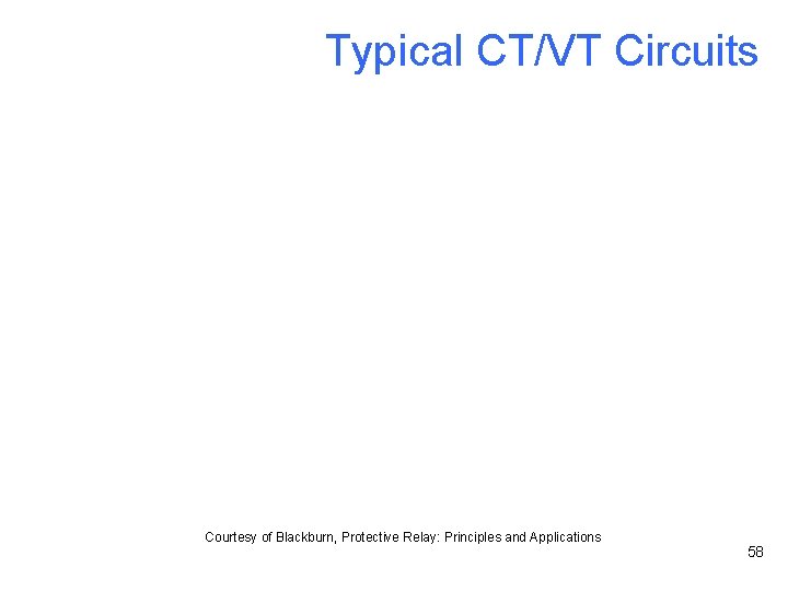 Typical CT/VT Circuits Courtesy of Blackburn, Protective Relay: Principles and Applications 58 