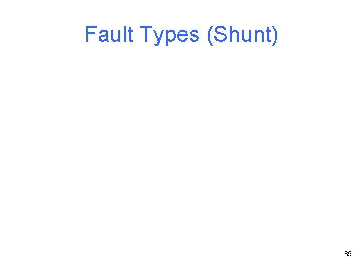 Fault Types (Shunt) 89 