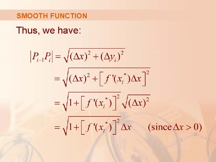 SMOOTH FUNCTION Thus, we have: 