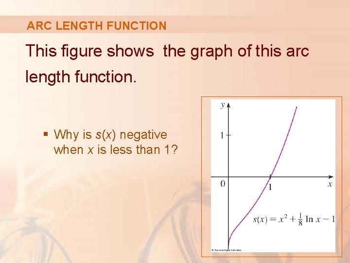 ARC LENGTH FUNCTION This figure shows the graph of this arc length function. §