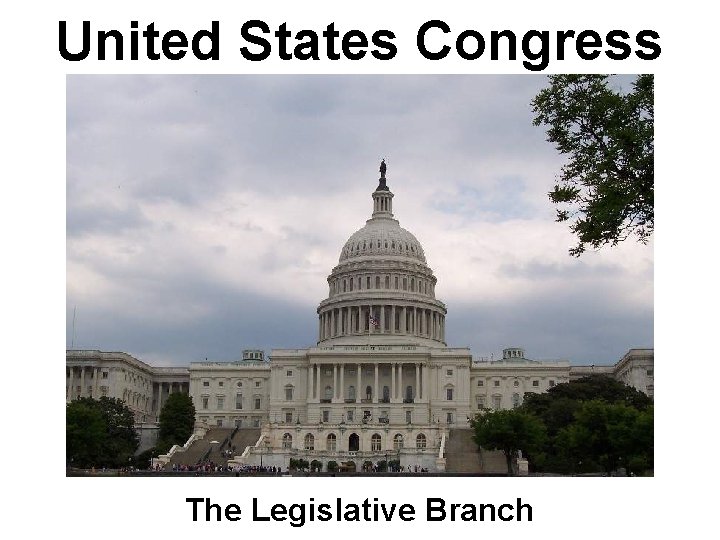 United States Congress The Legislative Branch 
