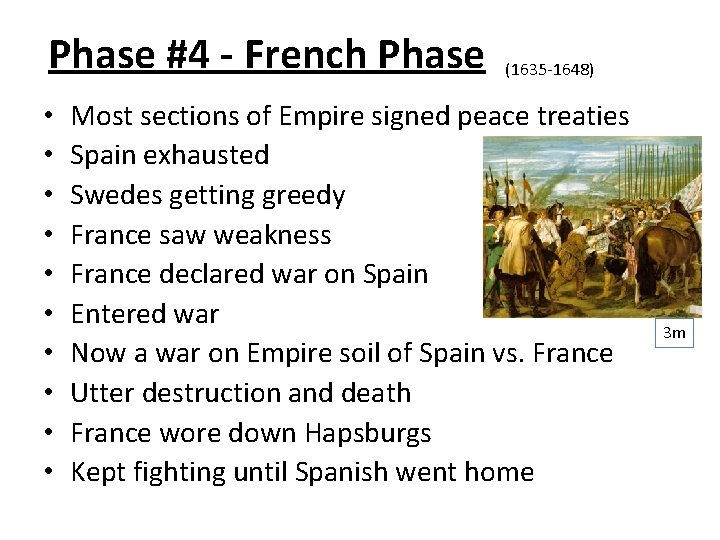 Phase #4 - French Phase • • • (1635 -1648) Most sections of Empire