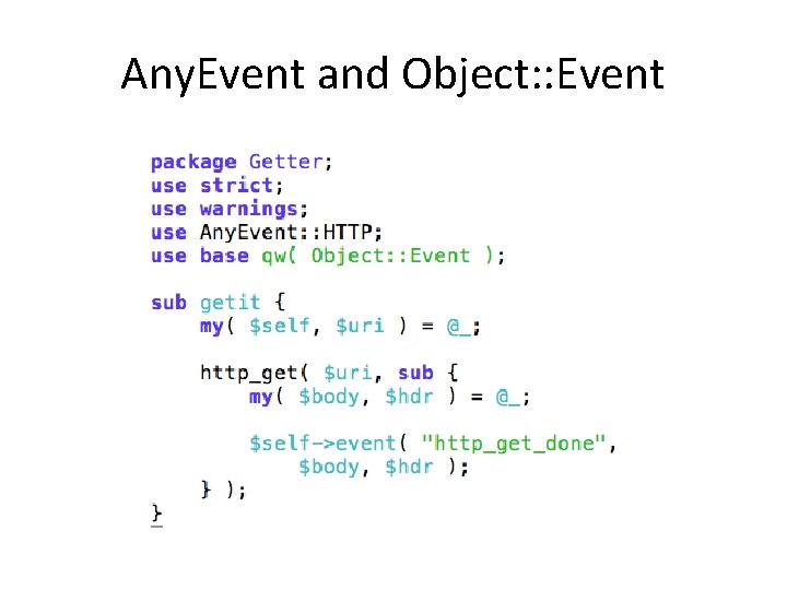 Any. Event and Object: : Event 