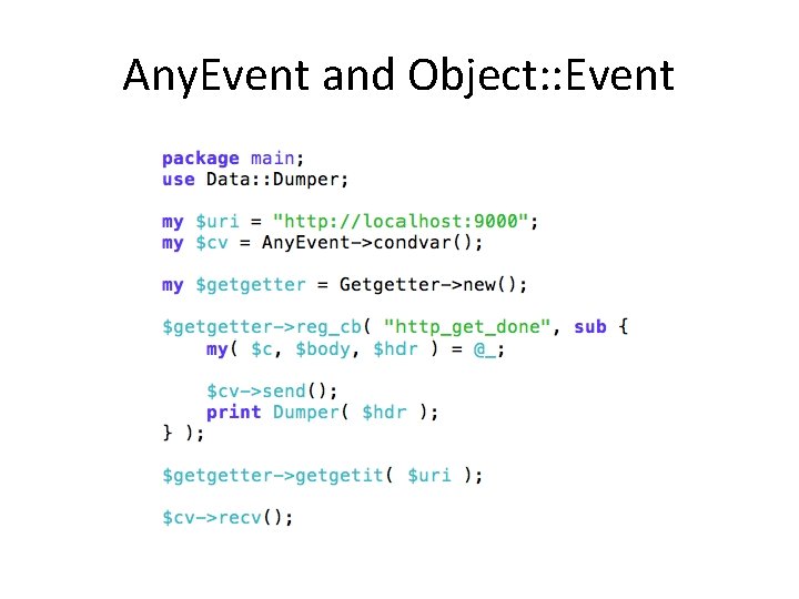 Any. Event and Object: : Event 