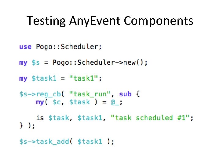 Testing Any. Event Components 