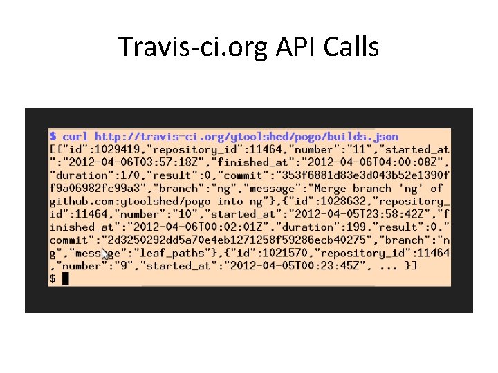 Travis-ci. org API Calls 