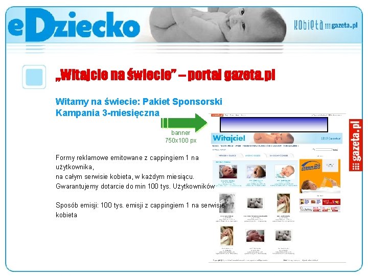 „Witajcie na świecie” – portal gazeta. pl Witamy na świecie: Pakiet Sponsorski Kampania 3