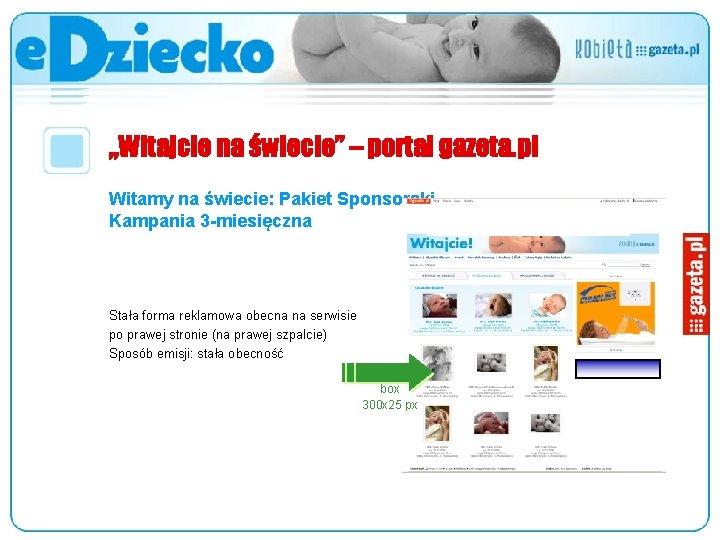 „Witajcie na świecie” – portal gazeta. pl Witamy na świecie: Pakiet Sponsorski Kampania 3
