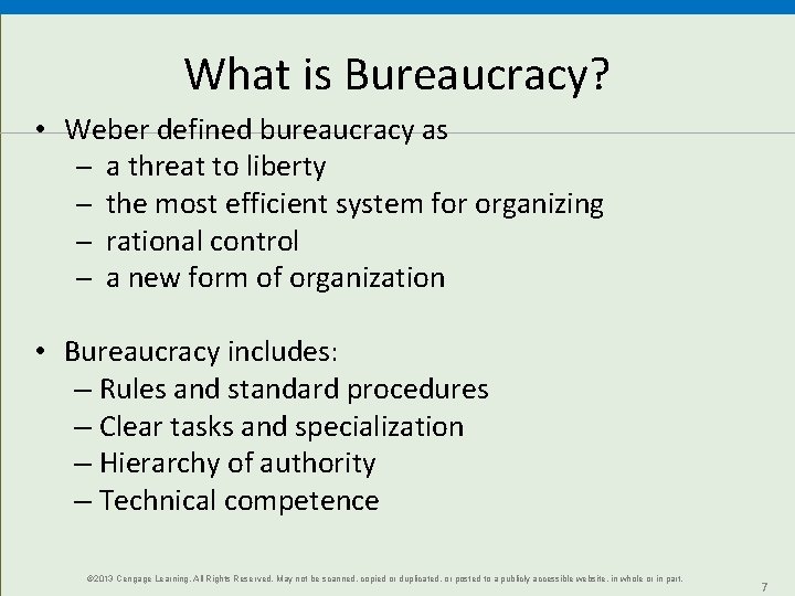 What is Bureaucracy? • Weber defined bureaucracy as ─ a threat to liberty ─