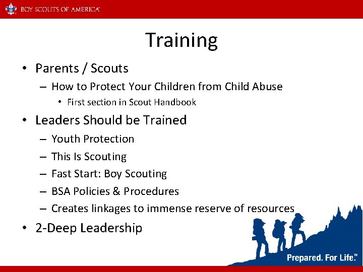 Training • Parents / Scouts – How to Protect Your Children from Child Abuse