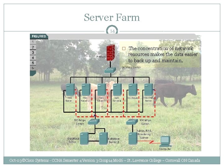 Server Farm 14 � The concentration of network resources makes the data easier to