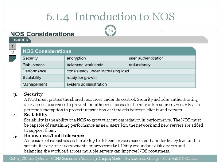 6. 1. 4 Introduction to NOS 18 3. 4. 5. Security A NOS must