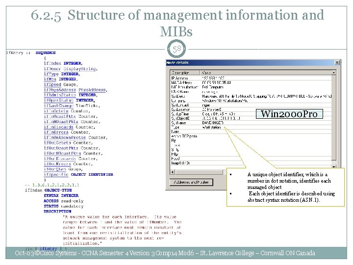  6. 2. 5 Structure of management information and MIBs 58 Win 2000 Pro