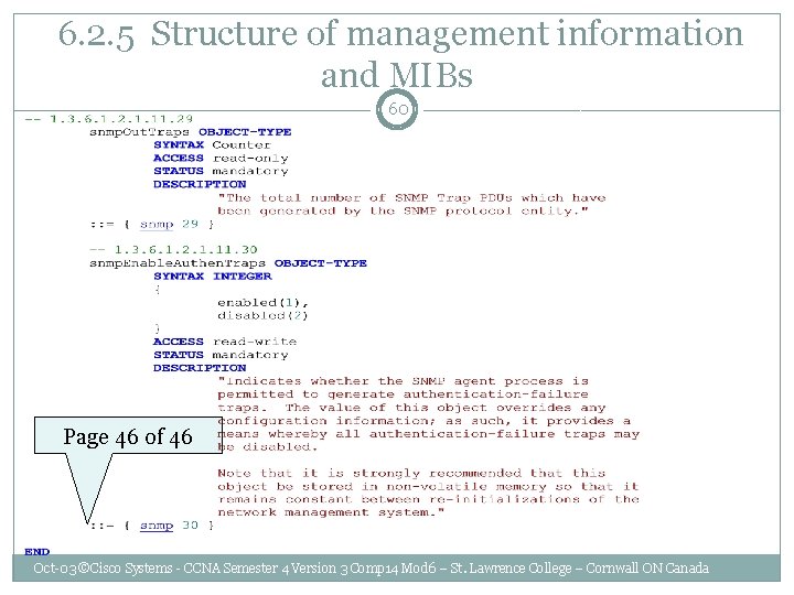  6. 2. 5 Structure of management information and MIBs 60 Page 46 of