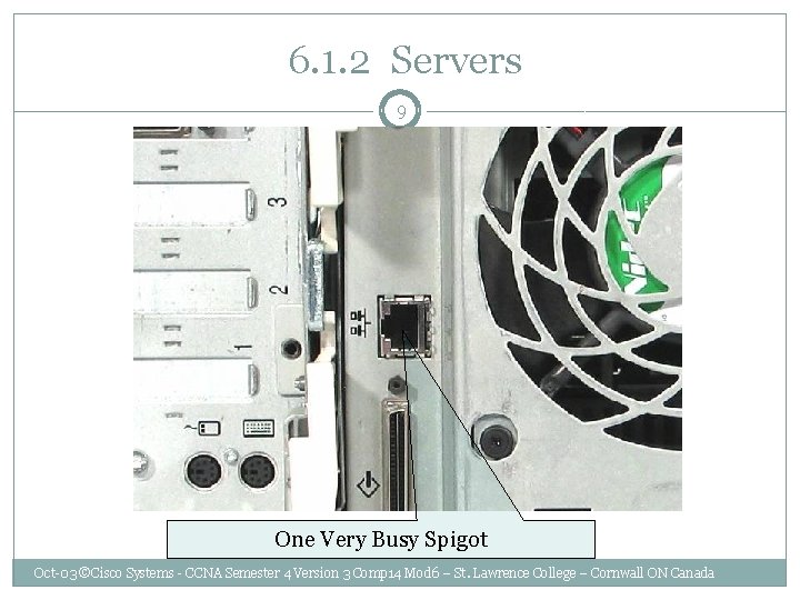  6. 1. 2 Servers 9 One Very Busy Spigot Oct-03 ©Cisco Systems -