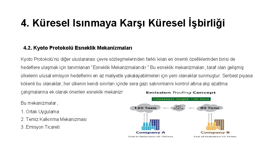 4. Küresel Isınmaya Karşı Küresel İşbirliği 4. 2. Kyoto Protokolü Esneklik Mekanizmaları Kyoto Protokolü’nü