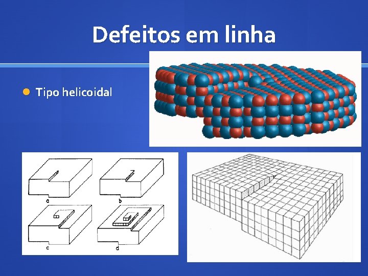 Defeitos em linha Tipo helicoidal 