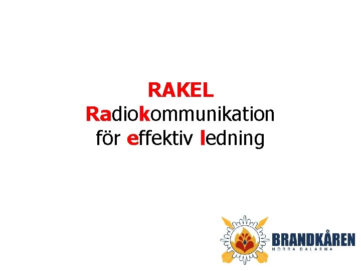 RAKEL Radiokommunikation för effektiv ledning 