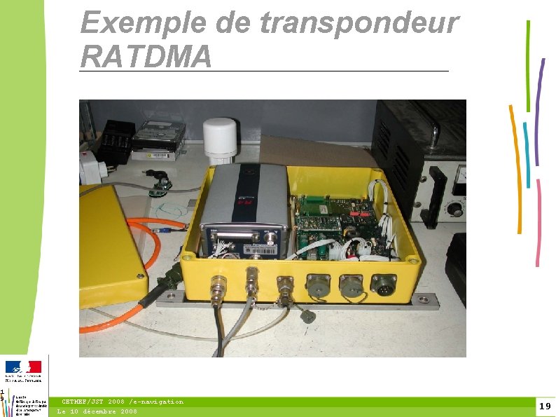 1 9 Exemple de transpondeur RATDMA CETMEF/JST 2008 /e-navigation Le 10 décembre 2008 19