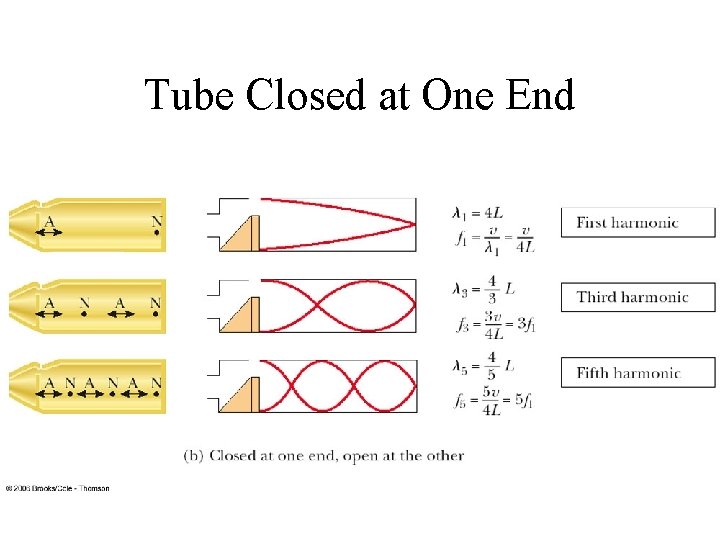 Tube Closed at One End Tube Closed at One End