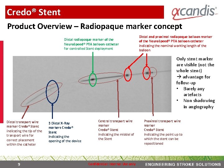 Credo® Stent Product Overview – Radiopaque marker concept Distal radiopaque marker of the Neuro.