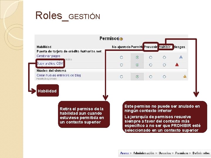 Roles_GESTIÓN Habilidad Retira el permiso de la habilidad aun cuando estuviese permitida en un Roles_GESTIÓN Habilidad Retira el permiso de la habilidad aun cuando estuviese permitida en un