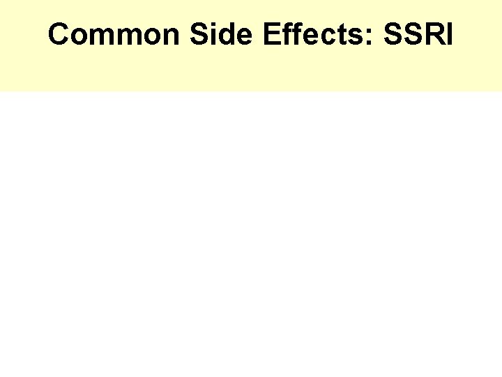 Common Side Effects: SSRI 