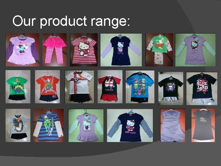 Our product range: Our product range: