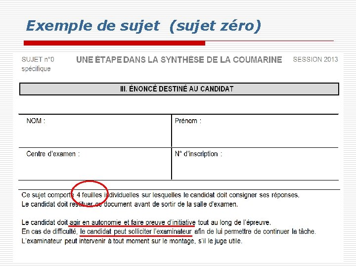 Exemple de sujet (sujet zéro) 